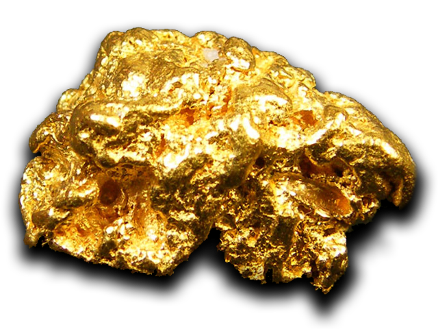 Gold in natural form.